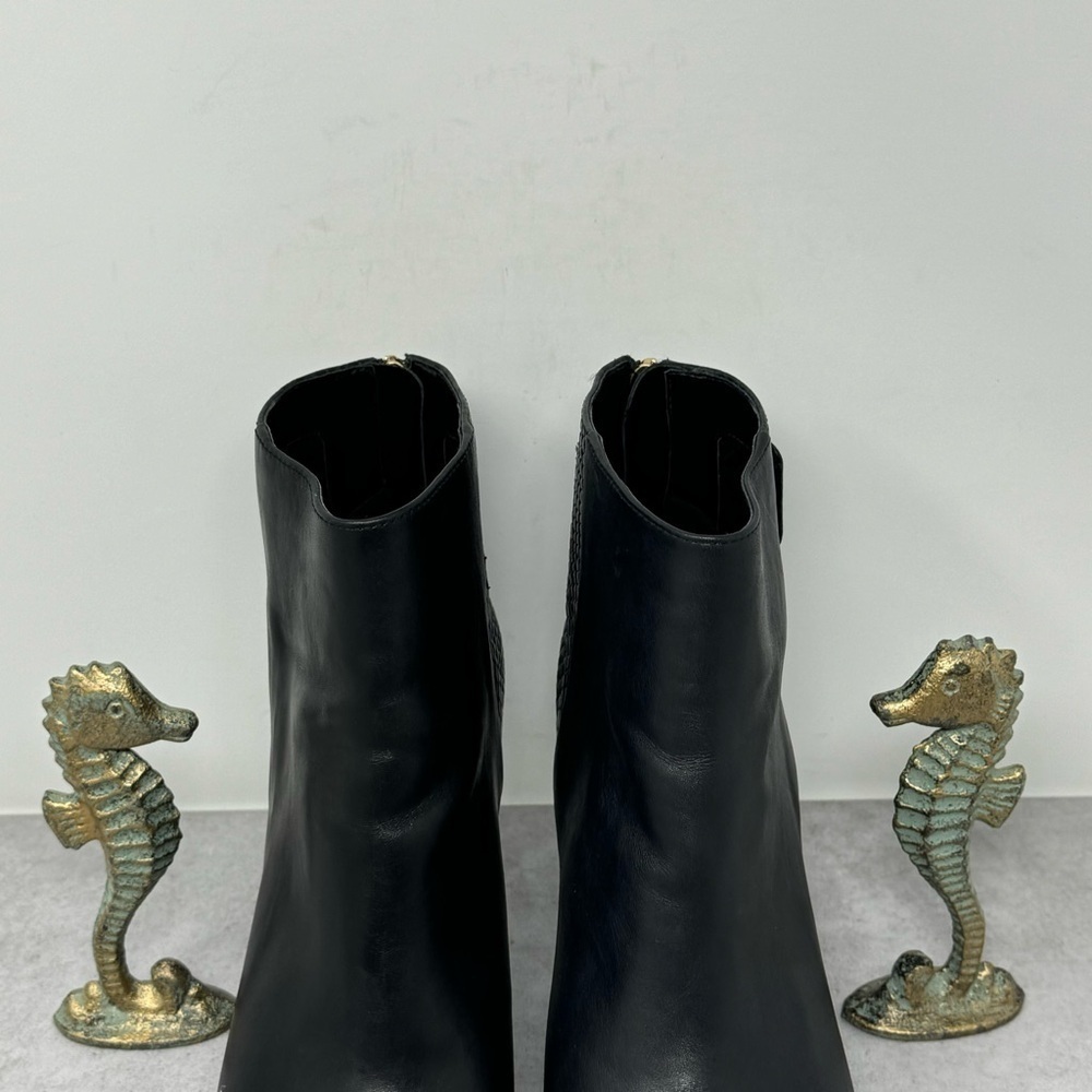 Cole Haan Grand Os Claremont Black Smooth Embossed Leather Bootie Womens Sz 10 B - Picture 4 of 11